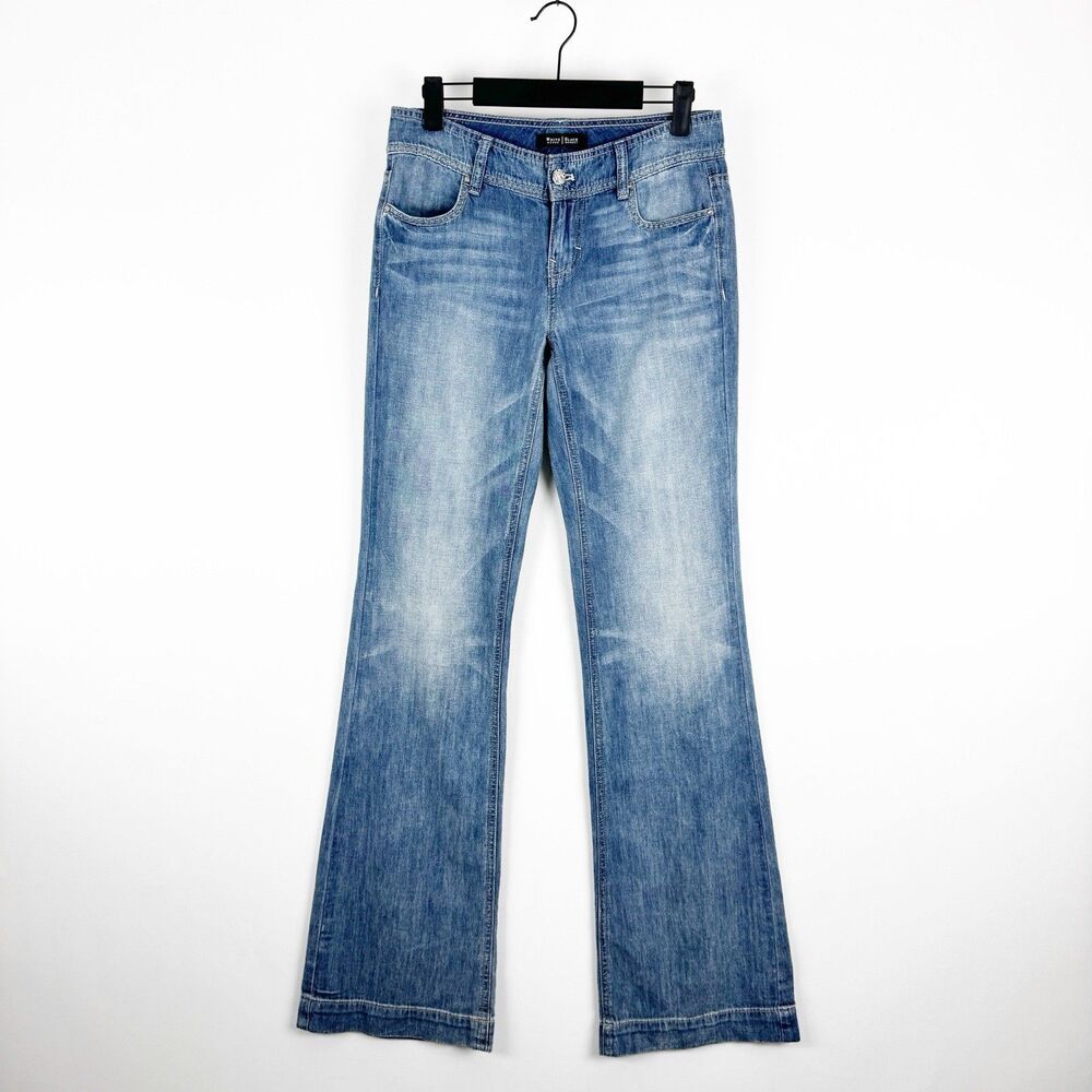 WHBM White House Black Market Womens Trouser Flare Lightweight Denim Jeans NWT